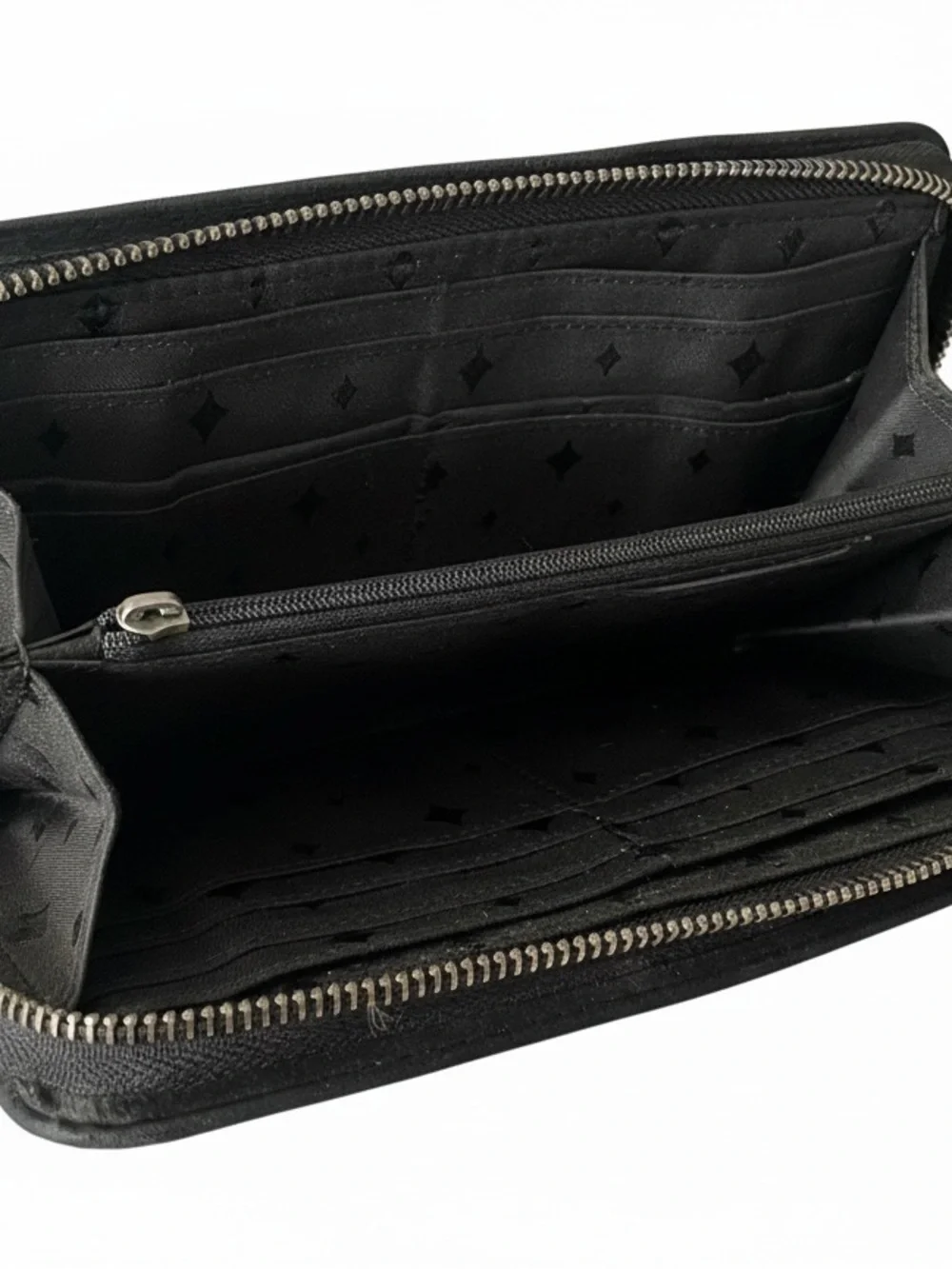 Fossil Black Leather Zip Wallet